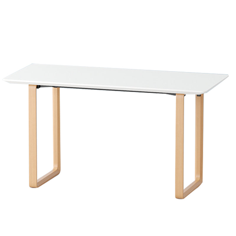 Contemporary Style Wood Office Desk Rectangular Shape Task Desk in White and Natural