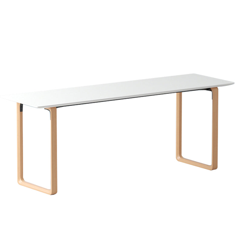 Contemporary Style Wood Office Desk Rectangular Shape Task Desk in White and Natural