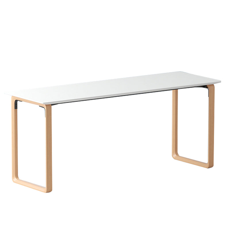 Contemporary Style Wood Office Desk Rectangular Shape Task Desk in White and Natural