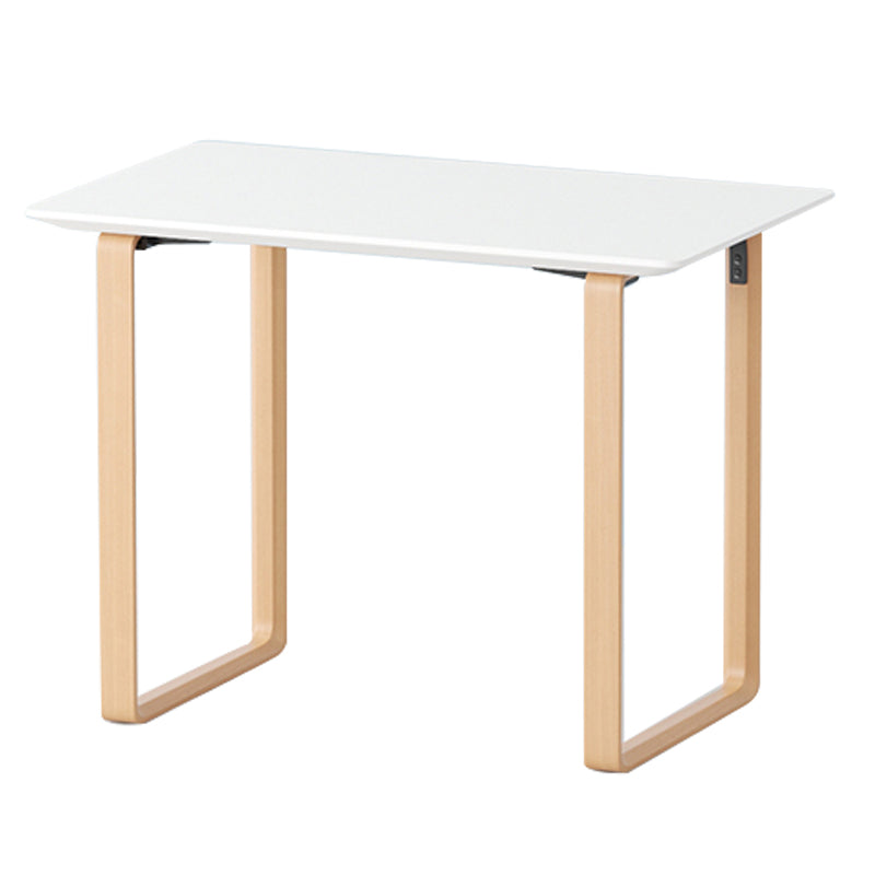 Contemporary Style Wood Office Desk Rectangular Shape Task Desk in White and Natural