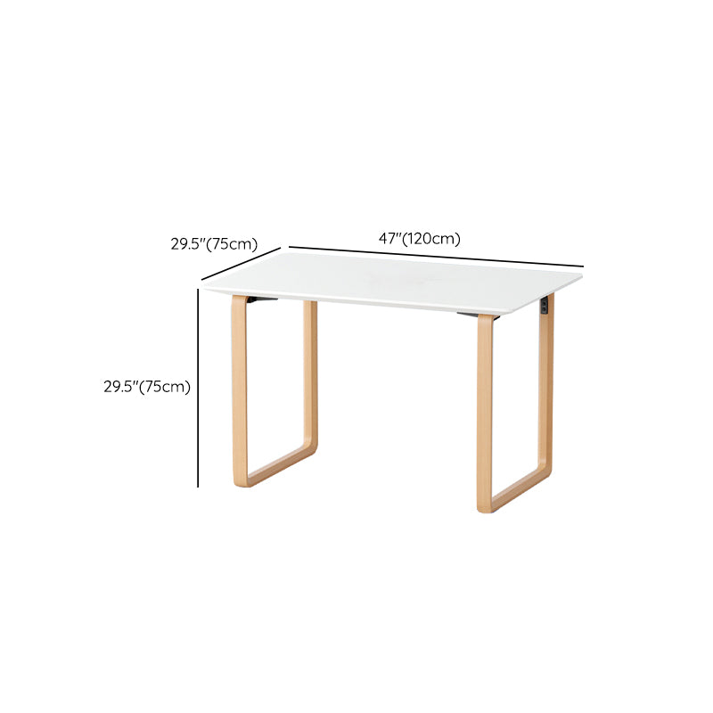 Contemporary Style Wood Office Desk Rectangular Shape Task Desk in White and Natural