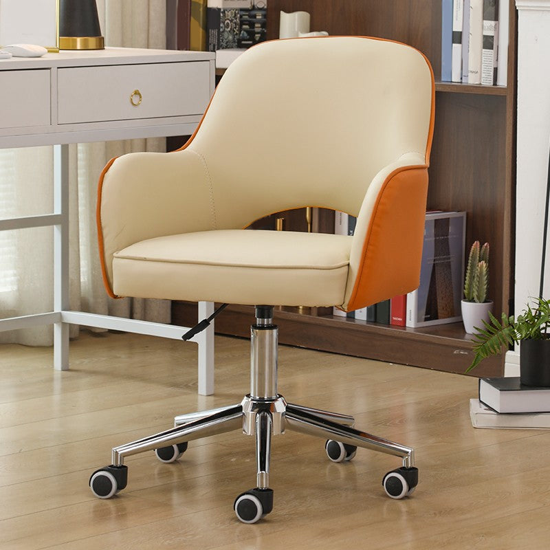 Armless Desk Chair Contemporary Office Chair with Wheels for Office