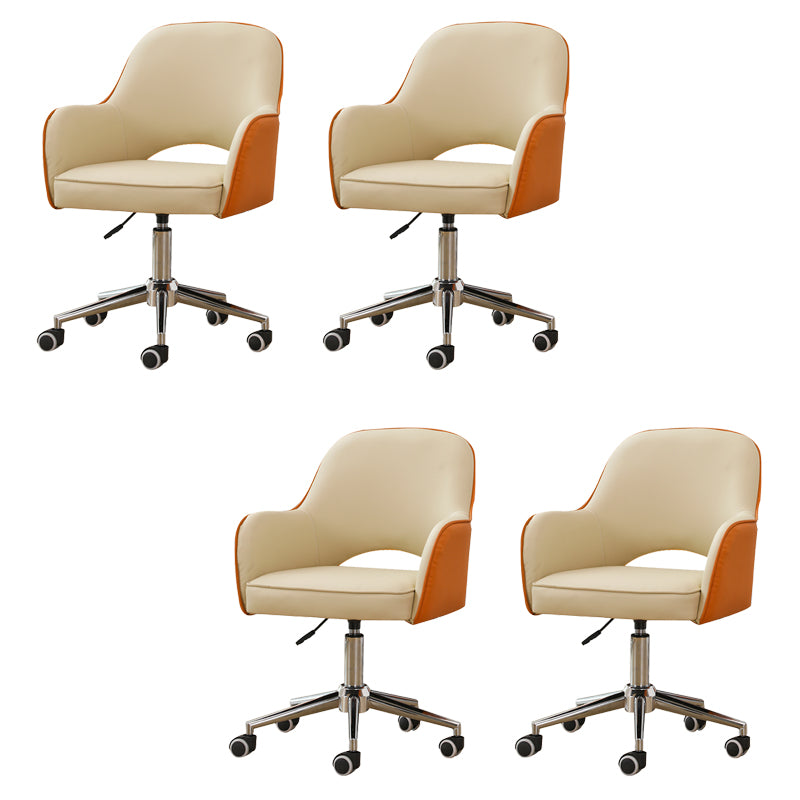 Armless Desk Chair Contemporary Office Chair with Wheels for Office