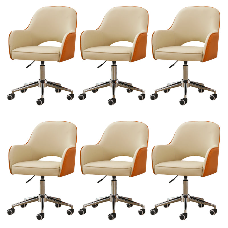 Armless Desk Chair Contemporary Office Chair with Wheels for Office