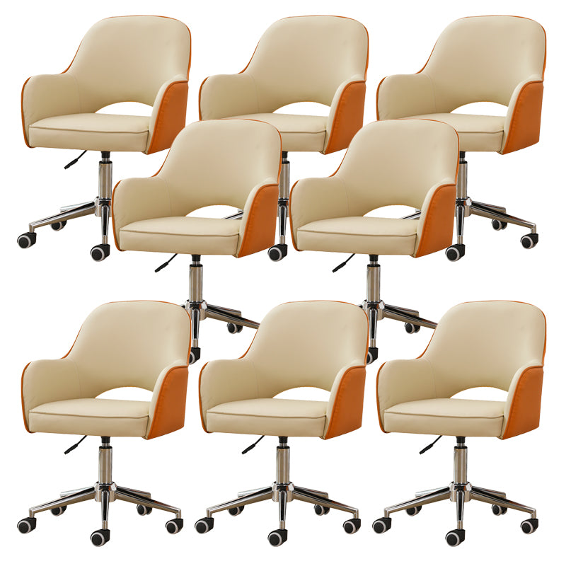 Armless Desk Chair Contemporary Office Chair with Wheels for Office