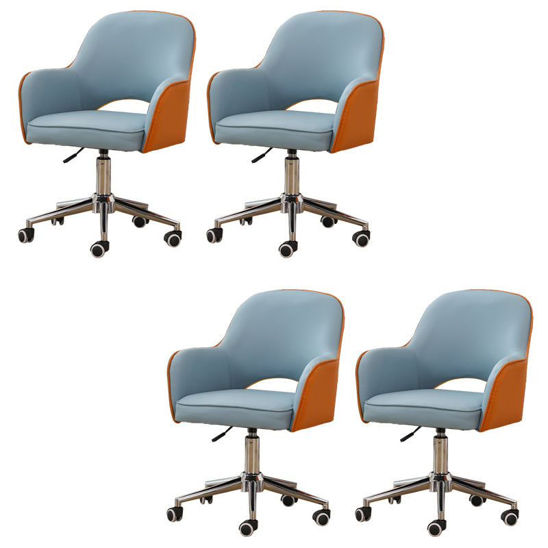 Armless Desk Chair Contemporary Office Chair with Wheels for Office