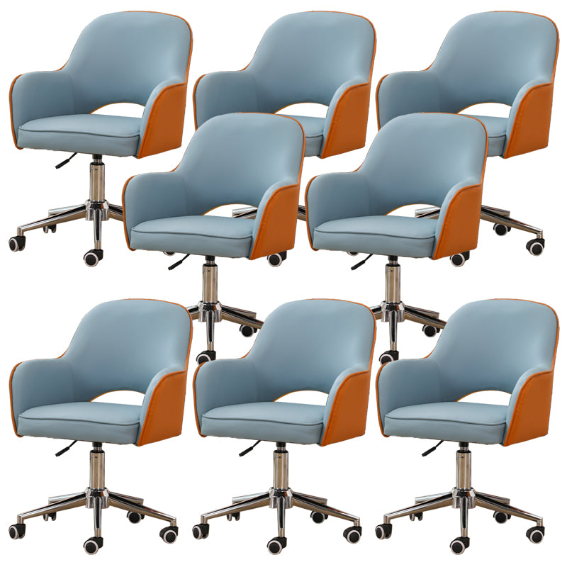 Armless Desk Chair Contemporary Office Chair with Wheels for Office