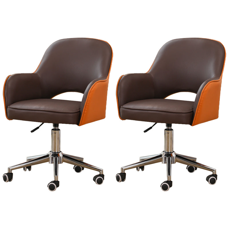 Armless Desk Chair Contemporary Office Chair with Wheels for Office