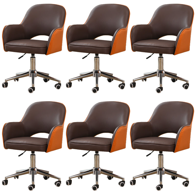 Armless Desk Chair Contemporary Office Chair with Wheels for Office