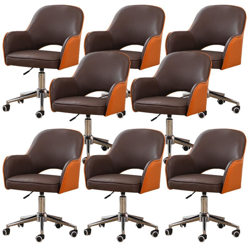 Armless Desk Chair Contemporary Office Chair with Wheels for Office