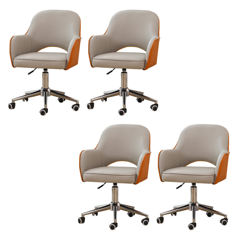 Armless Desk Chair Contemporary Office Chair with Wheels for Office