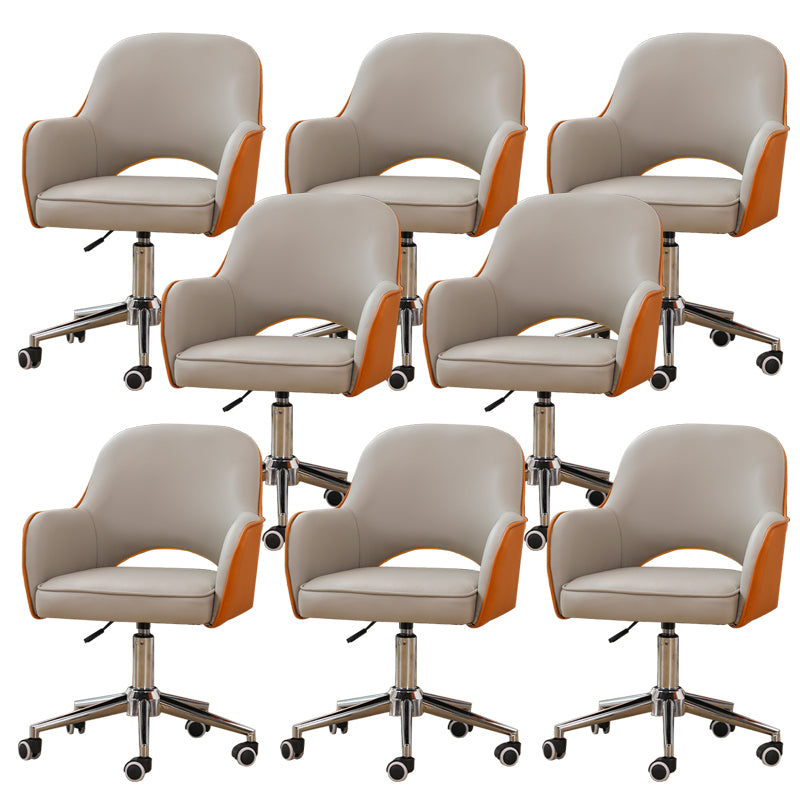 Armless Desk Chair Contemporary Office Chair with Wheels for Office