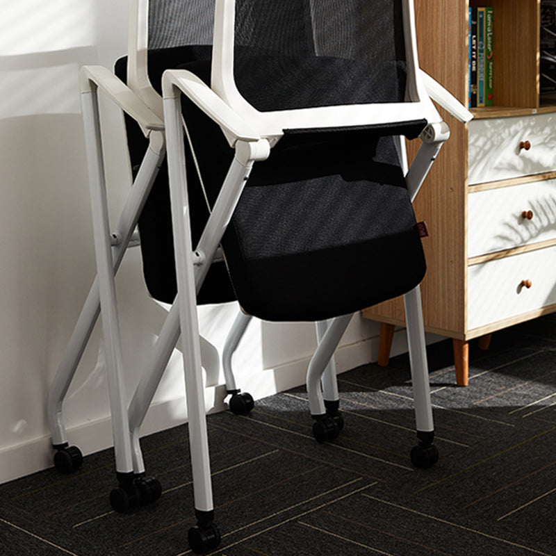 Fixed Arms Office Chair Modern Desk Chair with Wheels for Office