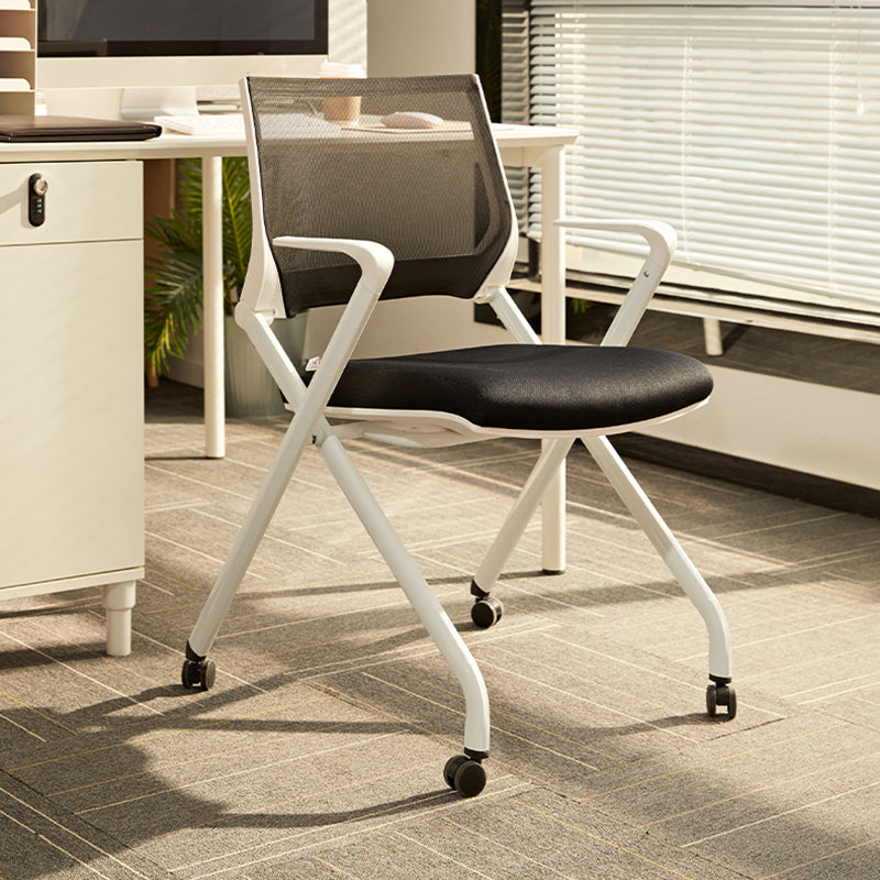 Fixed Arms Office Chair Modern Desk Chair with Wheels for Office