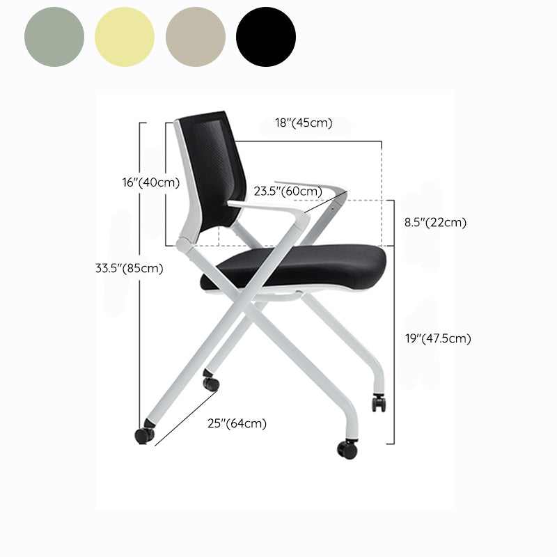 Fixed Arms Office Chair Modern Desk Chair with Wheels for Office