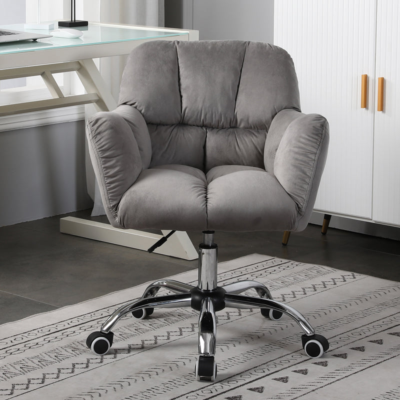 Contemporary Office Chair Armless Desk Chair with Wheels for Office