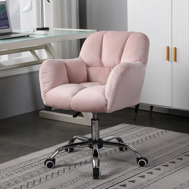 Contemporary Office Chair Armless Desk Chair with Wheels for Office