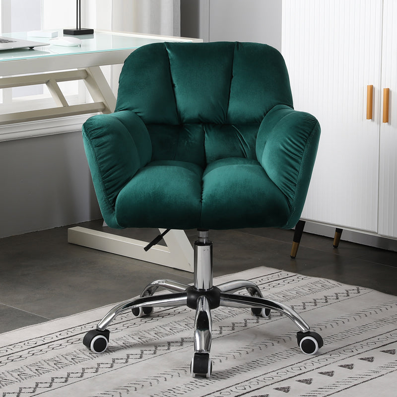 Contemporary Office Chair Armless Desk Chair with Wheels for Office