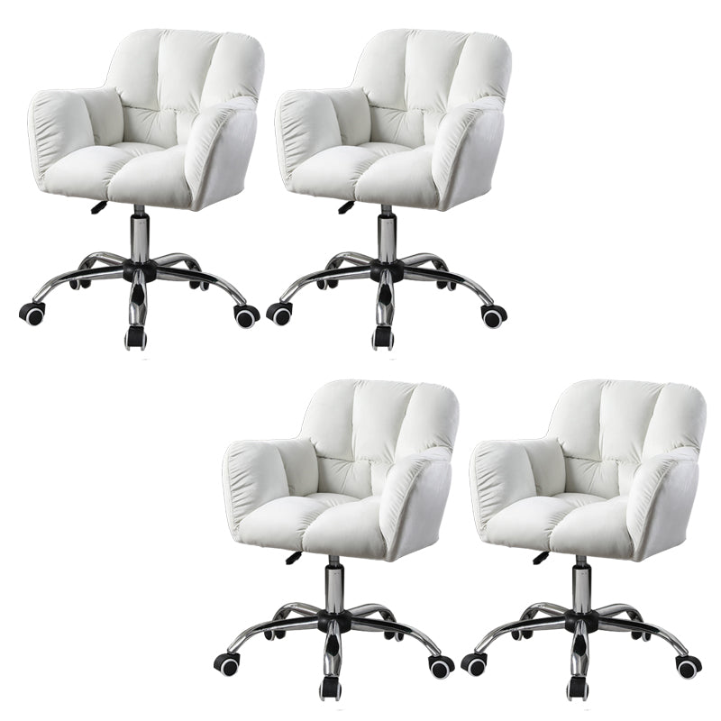 Contemporary Office Chair Armless Desk Chair with Wheels for Office