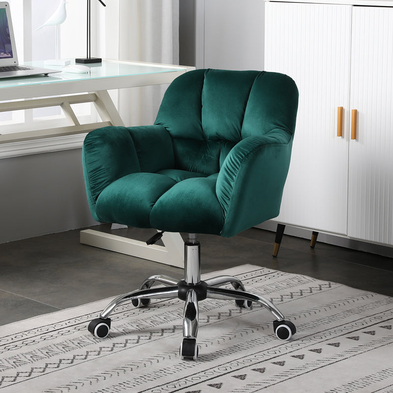 Modern Armless Office Chair Low-Back Desk Chair with Wheels for Home