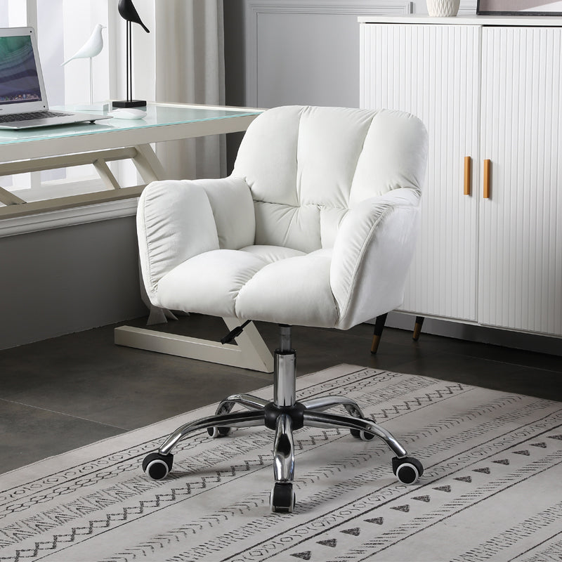 Modern Armless Office Chair Low-Back Desk Chair with Wheels for Home