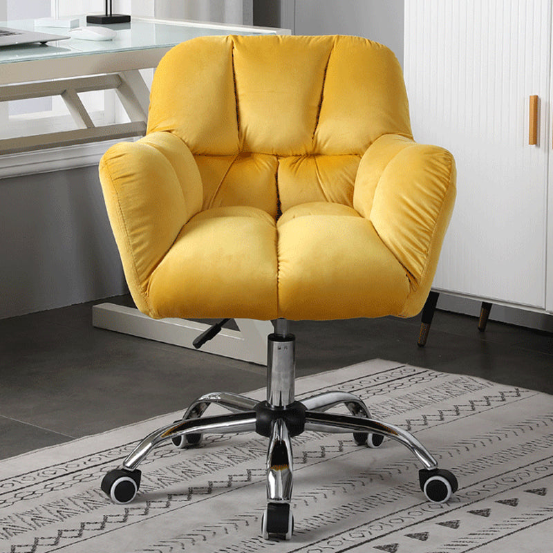 Modern Armless Office Chair Low-Back Desk Chair with Wheels for Home