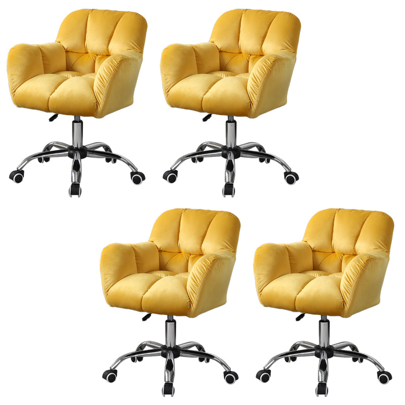 Modern Armless Office Chair Low-Back Desk Chair with Wheels for Home