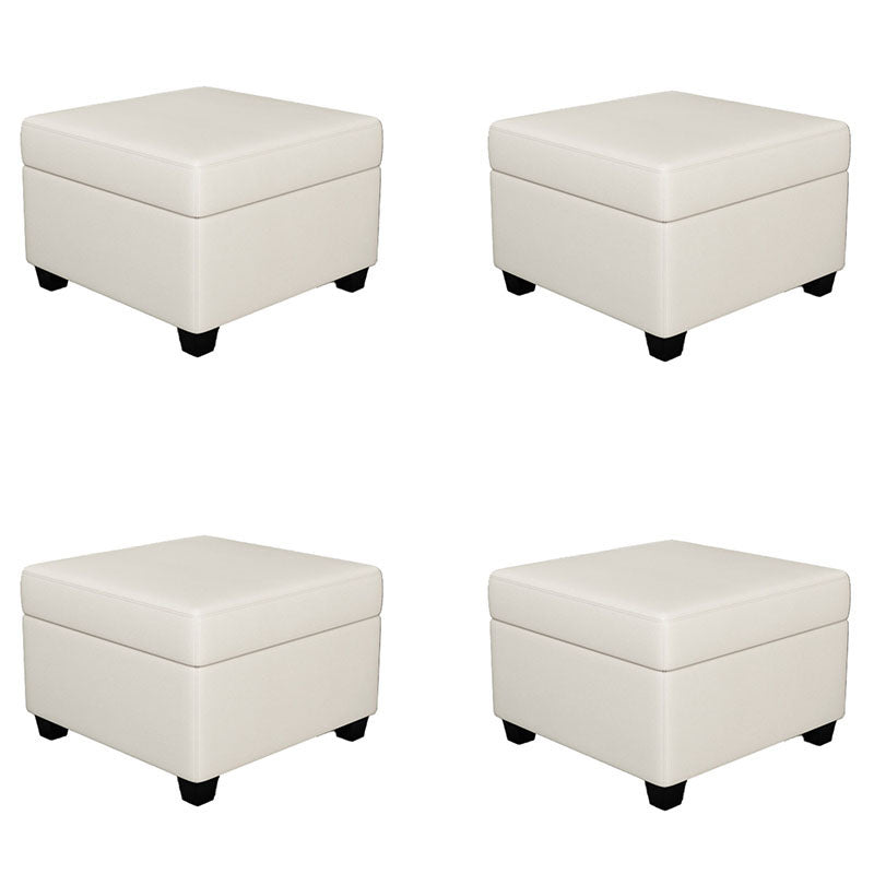 Modern Storage Ottomans Square Leather Storage Ottomans with Legs