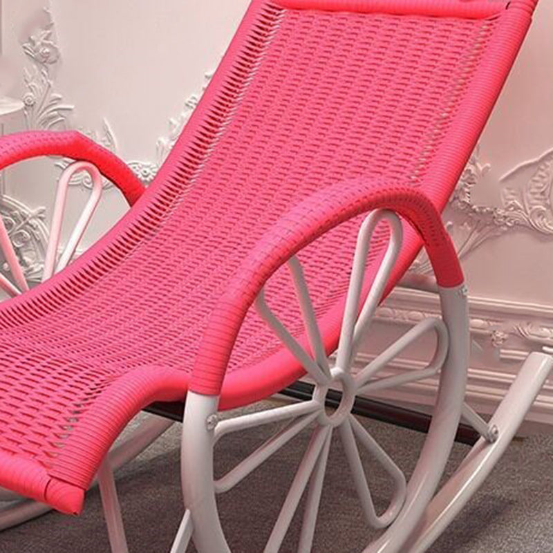 Iron Base Modern Style Lazy Sofa Chair Family Chaise Rocking Chair for Balcony