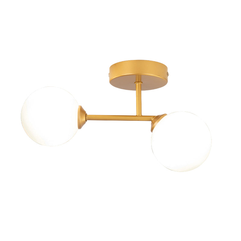 Modern Spherical Ceiling Mount Light with Glass Shade for Aisle