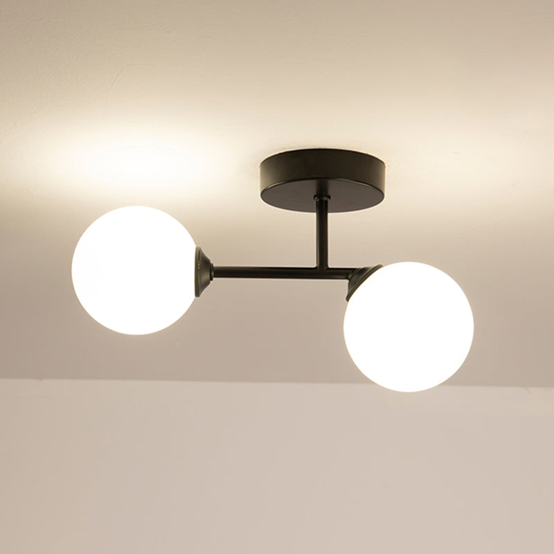 Modern Spherical Ceiling Mount Light with Glass Shade for Aisle