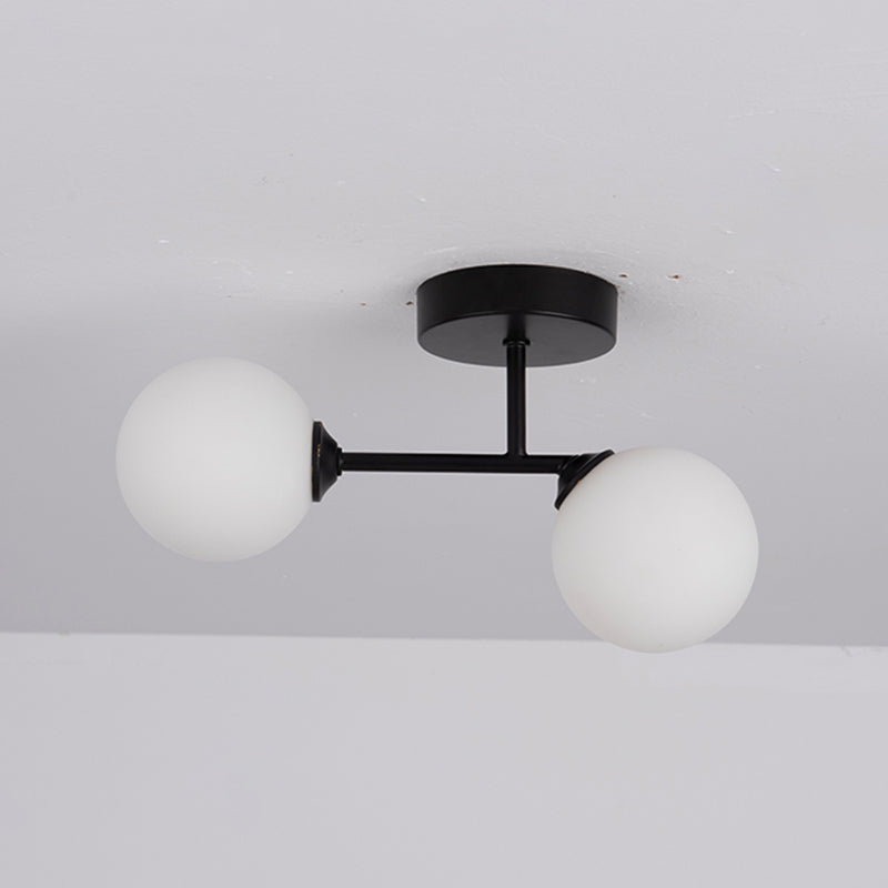 Modern Spherical Ceiling Mount Light with Glass Shade for Aisle