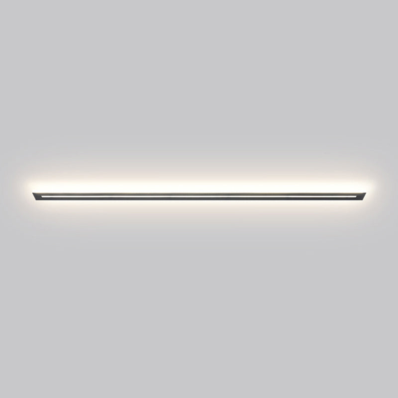 Minimalism Linear Flush Mount Ceiling Light Fixture in Black for Hallway