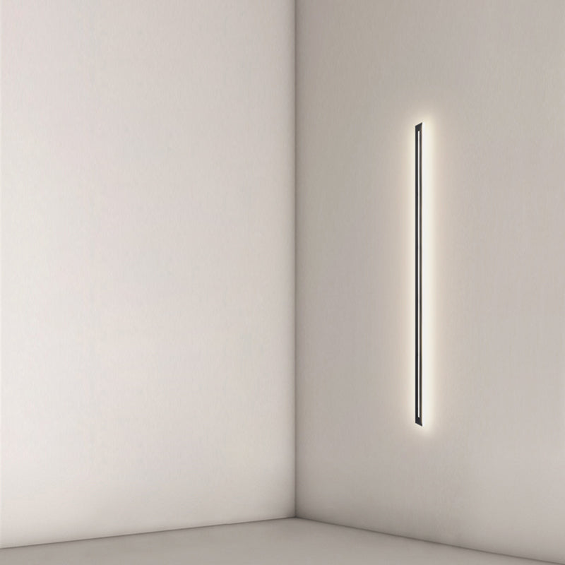 Minimalism Linear Flush Mount Ceiling Light Fixture in Black for Hallway