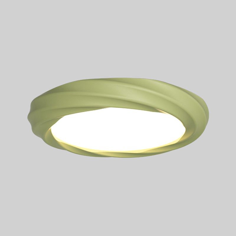 Nordic Style Round Flush Mount Ceiling Light Fixture with Resin for Bedroom