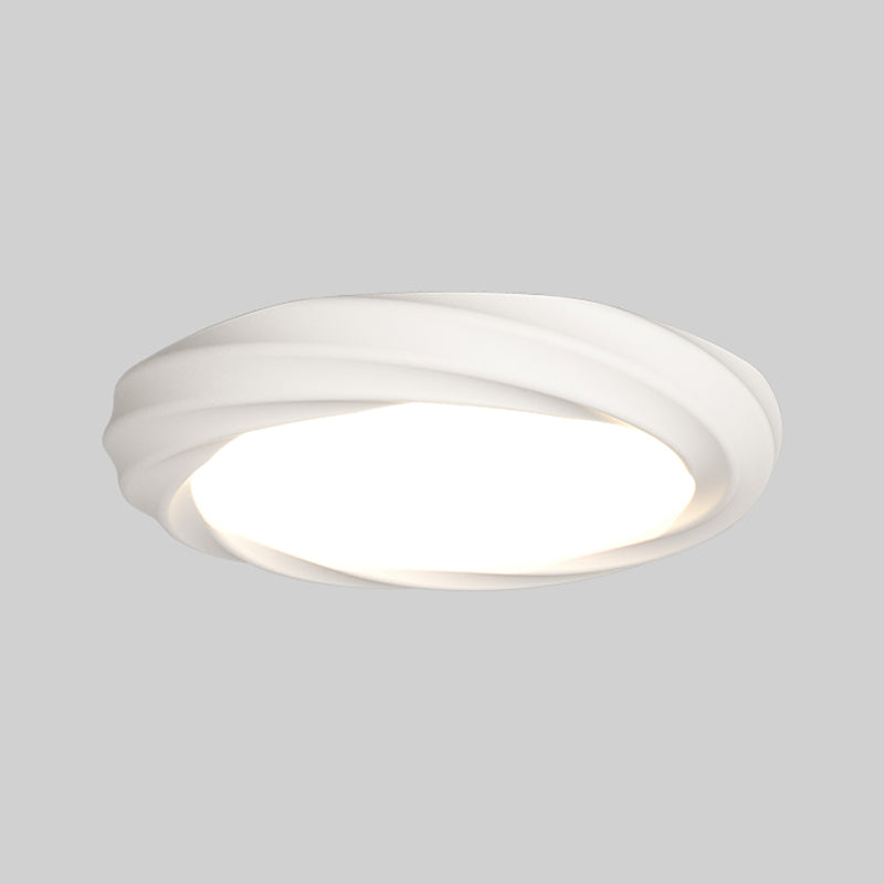 Nordic Style Round Flush Mount Ceiling Light Fixture with Resin for Bedroom