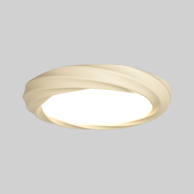 Nordic Style Round Flush Mount Ceiling Light Fixture with Resin for Bedroom