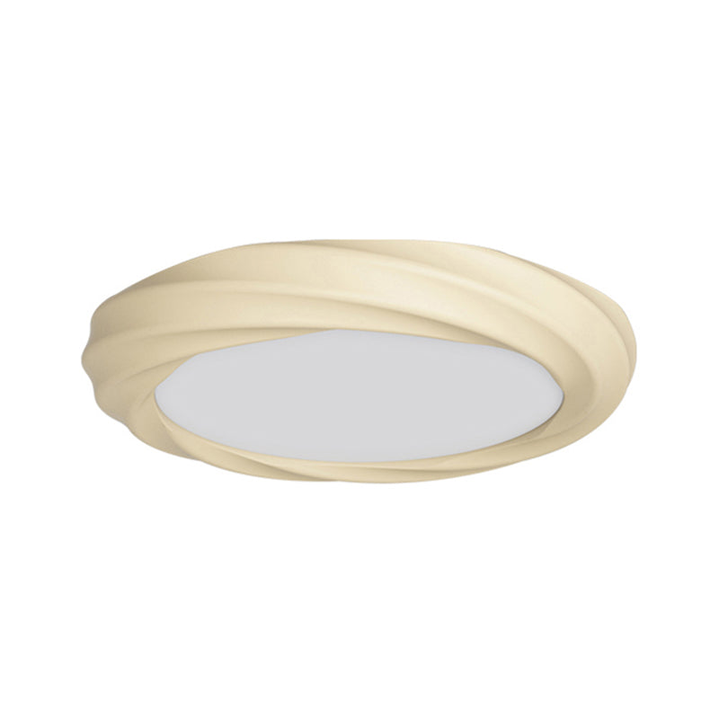 Nordic Style Round Flush Mount Ceiling Light Fixture with Resin for Bedroom