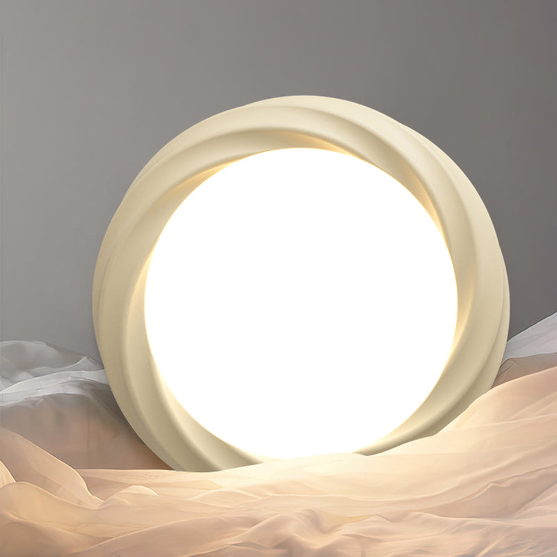 Nordic Style Round Flush Mount Ceiling Light Fixture with Resin for Bedroom