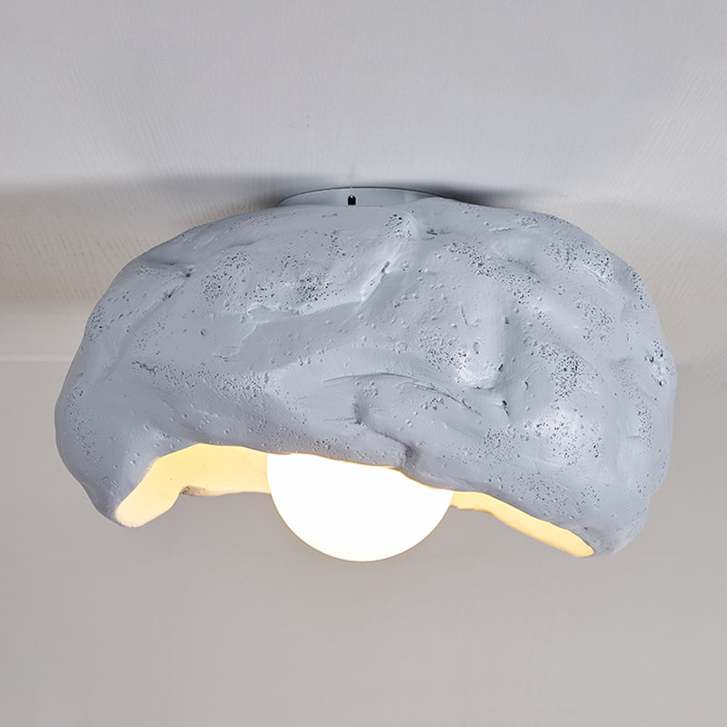 Iron and Resin Ceiling Flush Stone Shape 1- Light Modern Flush in 3 Colors