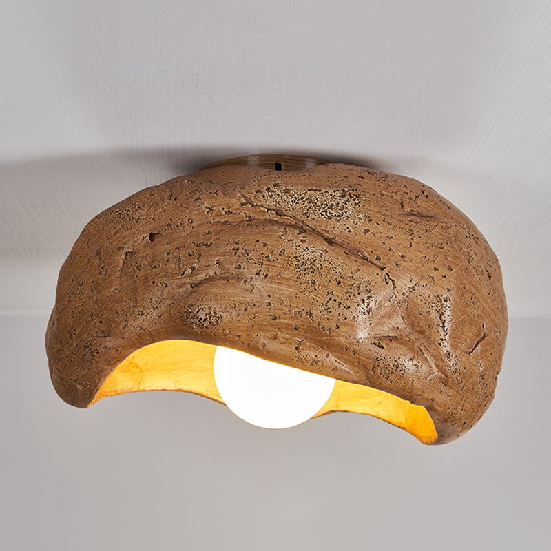 Iron and Resin Ceiling Flush Stone Shape 1- Light Modern Flush in 3 Colors