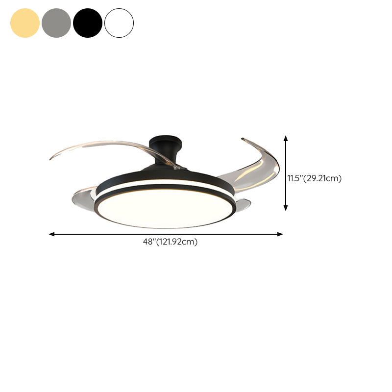 Contemporary Ceiling Fan Light Fixture Minimalist LED Ceiling Light for Bedroom