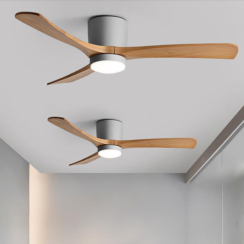 Modern Wooden Ceiling Fan Light Fixture Minimalist LED Ceiling Lamp for Bedroom