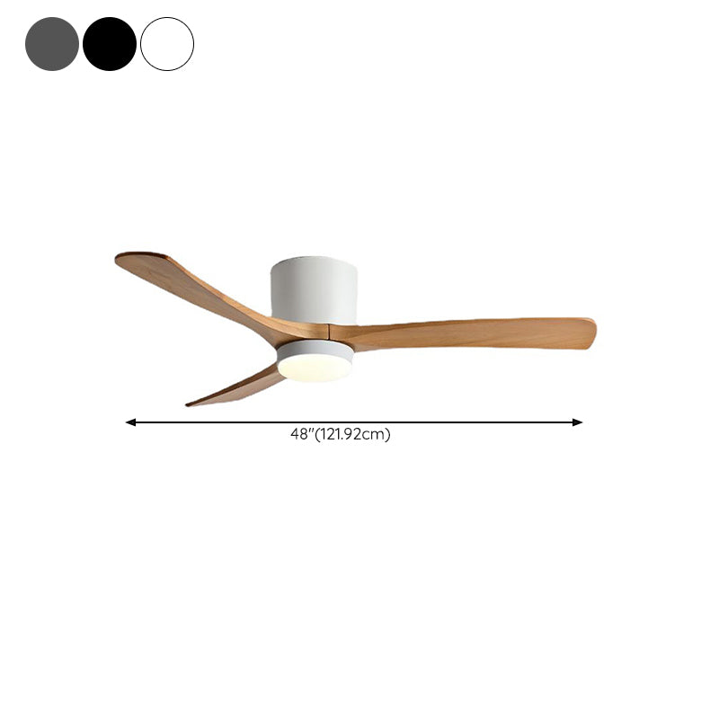 Modern Wooden Ceiling Fan Light Fixture Minimalist LED Ceiling Lamp for Bedroom