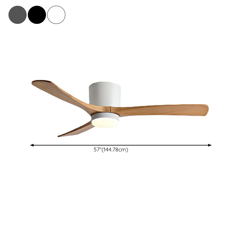 Modern Wooden Ceiling Fan Light Fixture Minimalist LED Ceiling Lamp for Bedroom