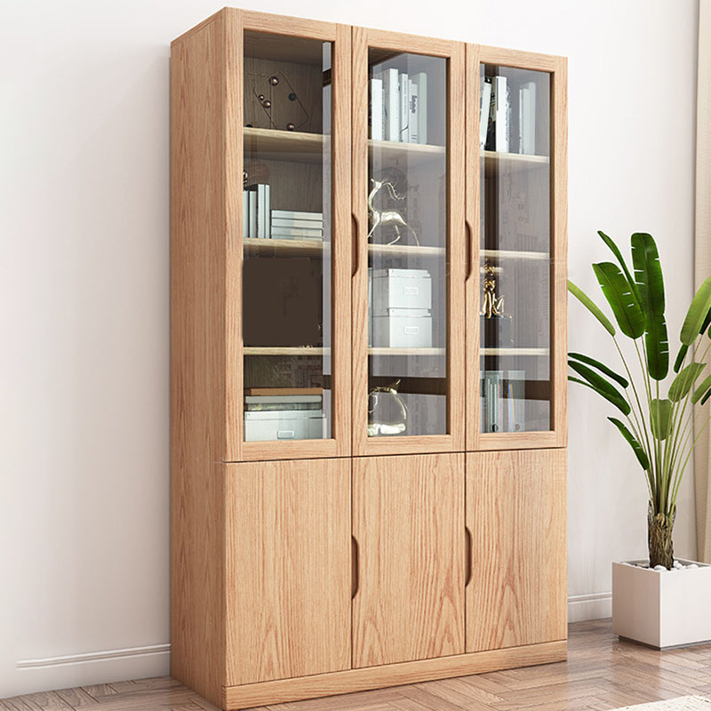 Storage Contemporary File Cabinet Wooden Frame Glass Doors Filing Cabinet