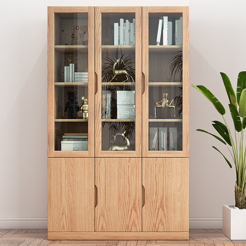 Storage Contemporary File Cabinet Wooden Frame Glass Doors Filing Cabinet