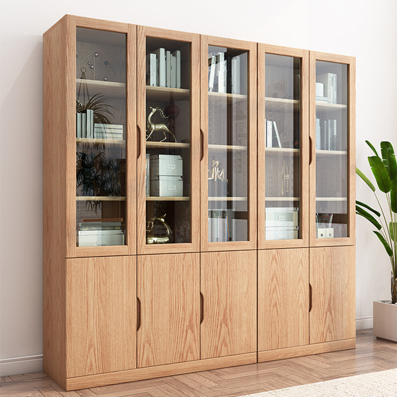 Storage Contemporary File Cabinet Wooden Frame Glass Doors Filing Cabinet