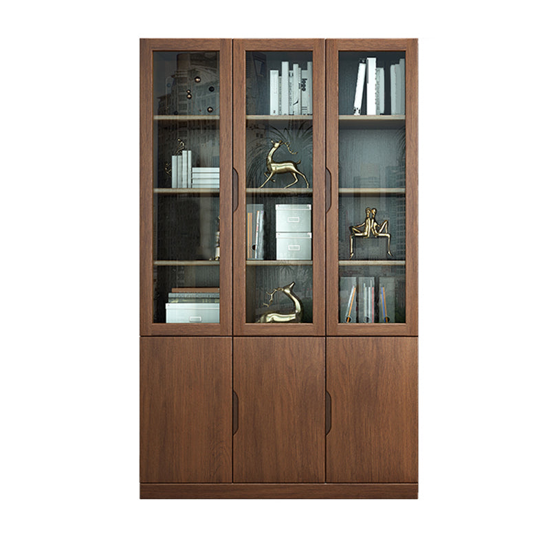 Storage Contemporary File Cabinet Wooden Frame Glass Doors Filing Cabinet