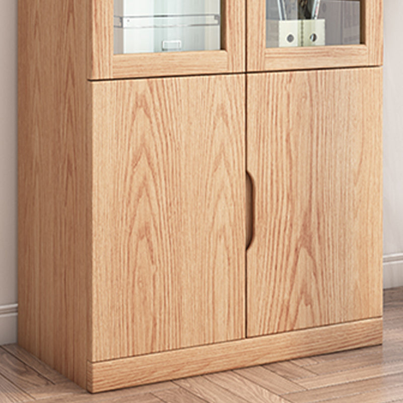 Storage Contemporary File Cabinet Wooden Frame Glass Doors Filing Cabinet